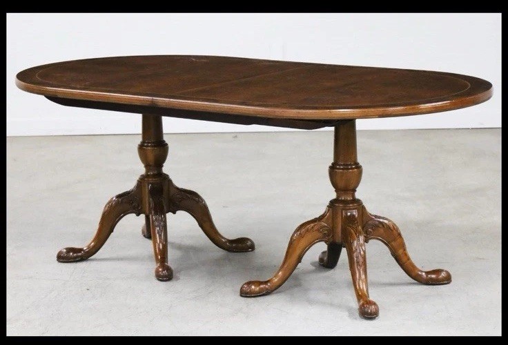 Queen Anne Style Double Pedestal Dining Table gallery