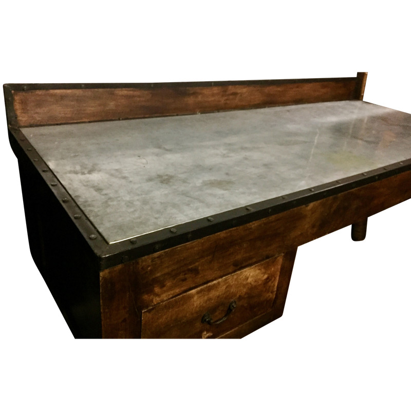 Antique Country Work Table | Island with Stainless Steel Top - 6 feet gallery