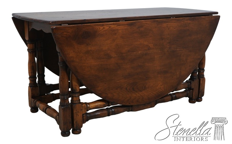 L70660: Vintage English Oak Gate Leg Drop Leaf Dining Table