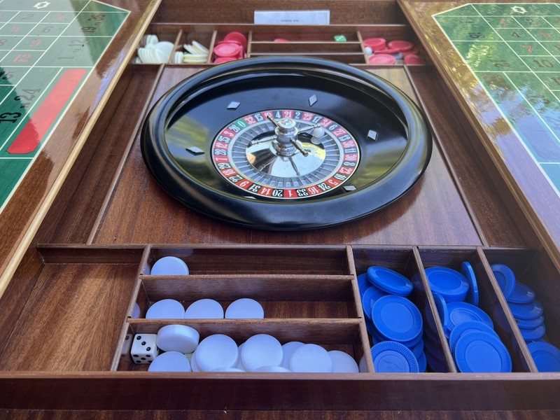 Vintage Italian Inlaid Wood Multi-Game Table (Sorrento Style).