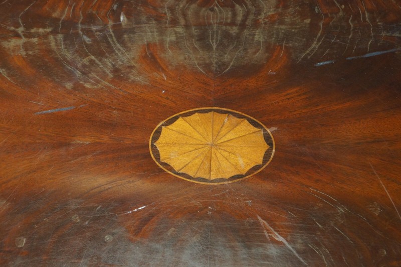 Vintage Hekman Georgian Style Crotch Mahogany Oval Coffee Cocktail Table 52" gallery