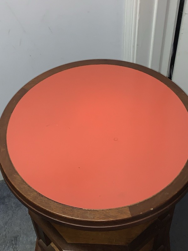 MCM Custom Made Center Drum Round Table Orange Top gallery