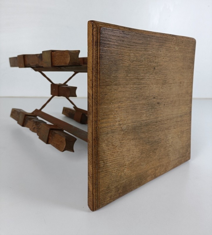 Industrial Steampunk Rustic Pedestal Plant stand Side table Wood Iron funky vint gallery