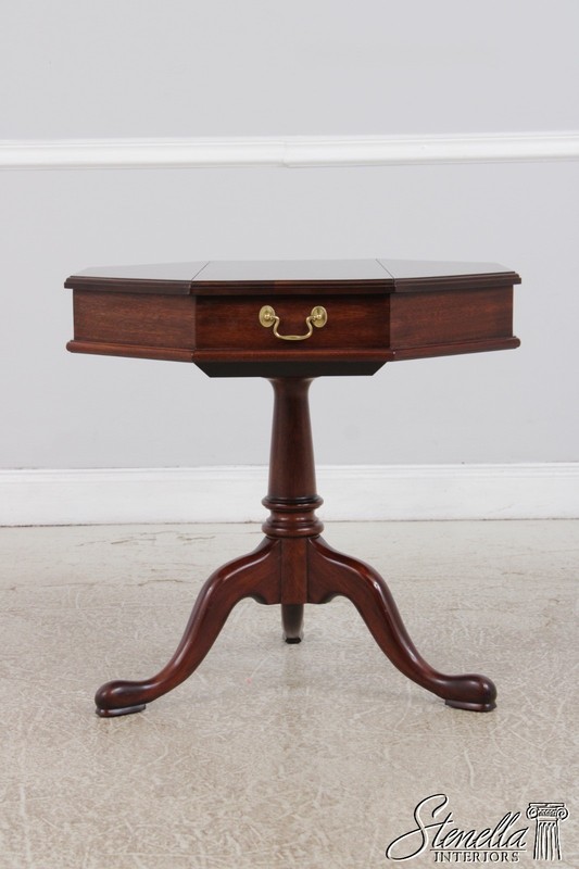 L72848: HENKEL HARRIS Mahogany Octagon Lift Top Table gallery