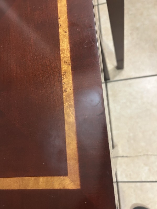 Vintage Solid Mahogany Inlaid Nesting Tables, Quality! Set Of 3 gallery