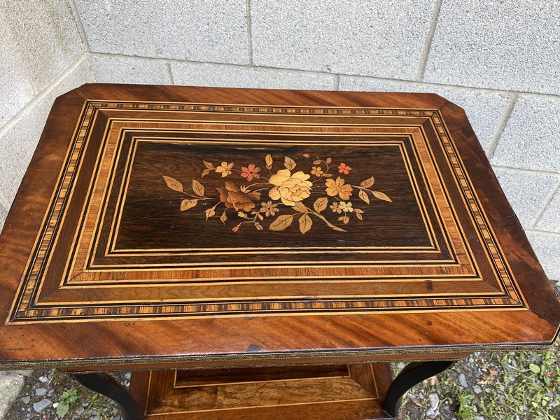 VICTORIAN INLAID SEWING STAND gallery