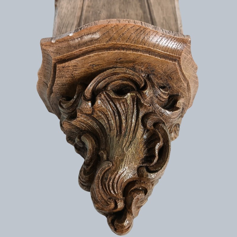 Vintage Keraflor Ornate Wood-Look Resin Wall Console (1950s) gallery