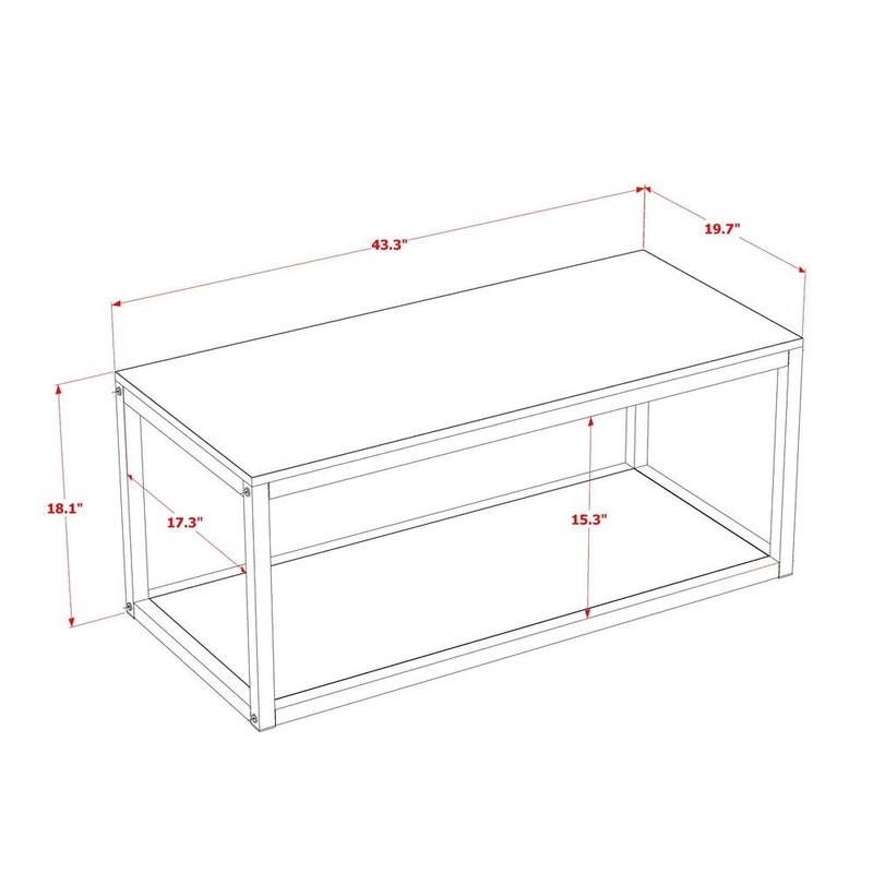 Norwich Coffee Table for Living Room, Mid Century Modern Coffee Table in... gallery