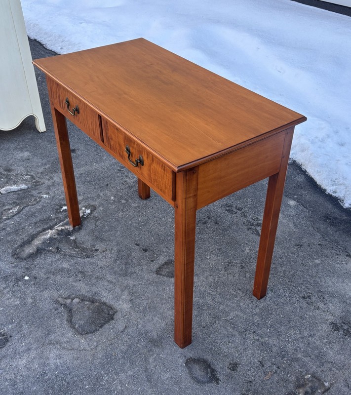 Eldred Wheeler Tiger Maple 2 Drawer Desk / Table gallery