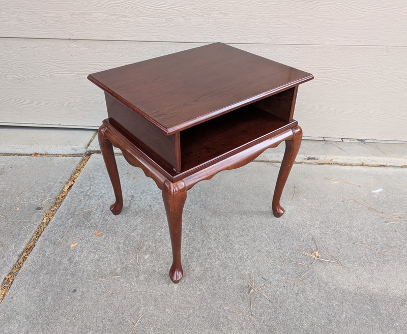 Vintage Bombay Company Queen Anne Mahogany Telephone TV Stand Side Table R43 gallery