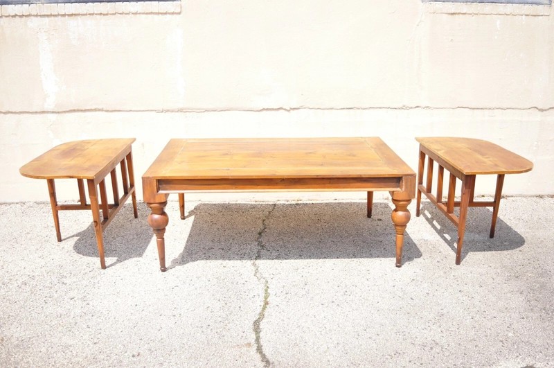 Antique French Country Farmhouse Extension Pine Wood Large Banquet Dining Table gallery