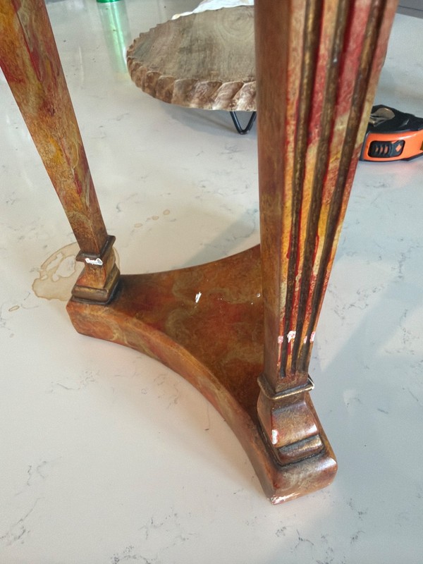 Theodore Alexander Regency Jardiniere Tripod Plant Stand Polychrome Tortoise gallery