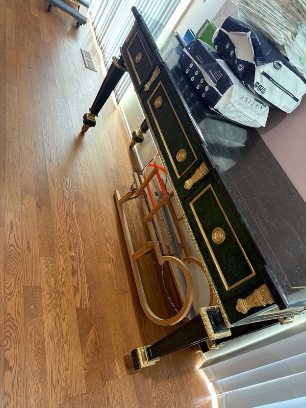 Vintage Henredon Faux Malachite Console Table gallery