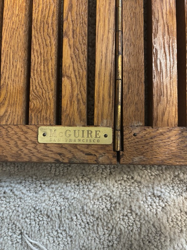 Vintage McGuire Oak Folding Table gallery