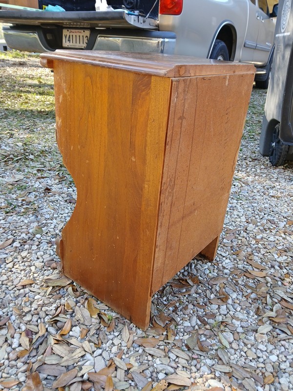 Vintage Solid Maple Single Drawer Nightstand Lion Handle Hardware gallery