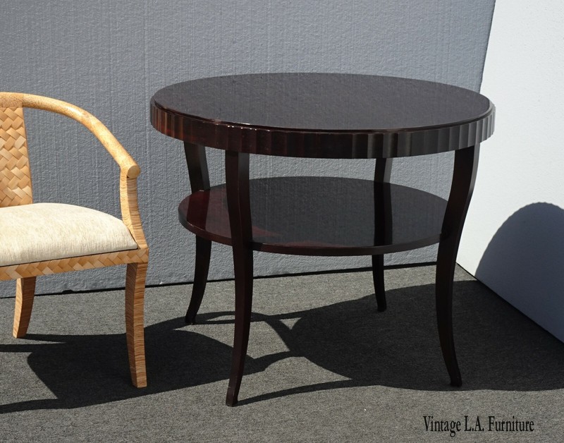 Vintage Baker Furniture Co. Entry Center Table Fluted Edge 2 Tier Barbara Barry