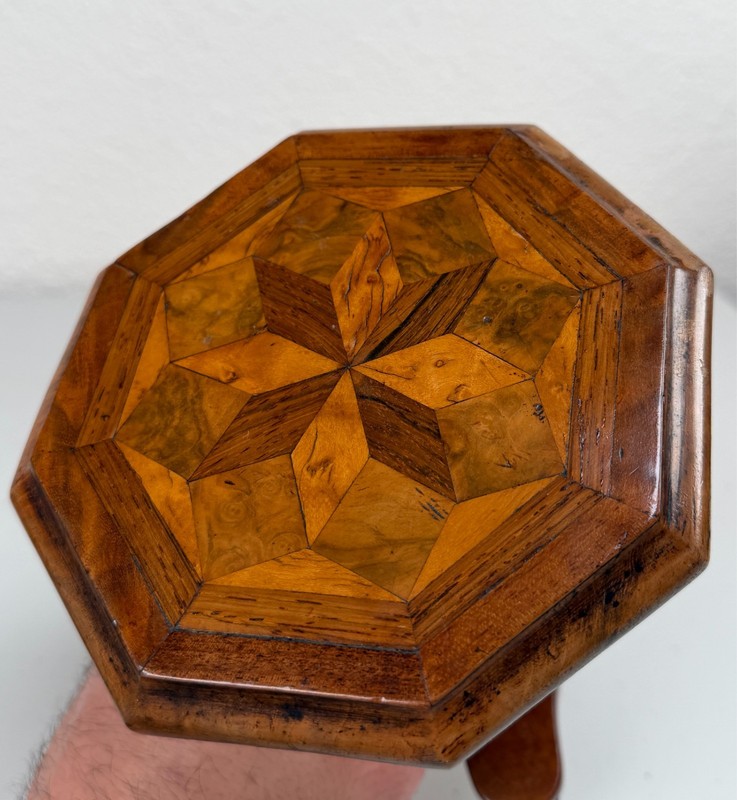 Antique English Miniature Inlaid Tilt Top Tea Table Salesman Sample 19th Century gallery