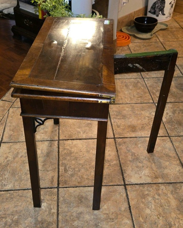 Antique 1750s Gateleg Tea Or Card Table Mahogany Hand Carved 18th Century Rare gallery