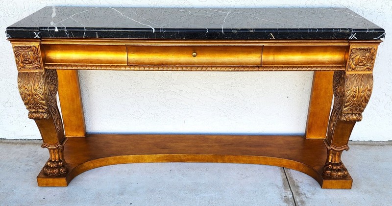 Console Table Marble & Giltwood Italian by HENREDON gallery