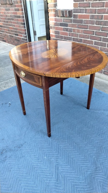 Council Craftsman Inlaid Mahogany Federal Style Pembroke Table gallery