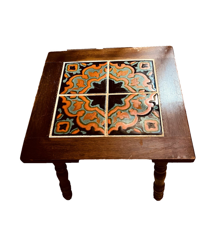 Early California Monterey Spanish Revival 1920’s Rare 4 Tile Table Catalina