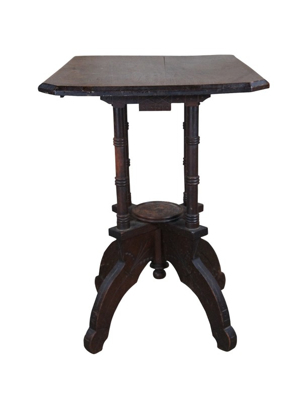 Antique Victorian Eastlake Walnut Rectangular Parlor Side End Table gallery