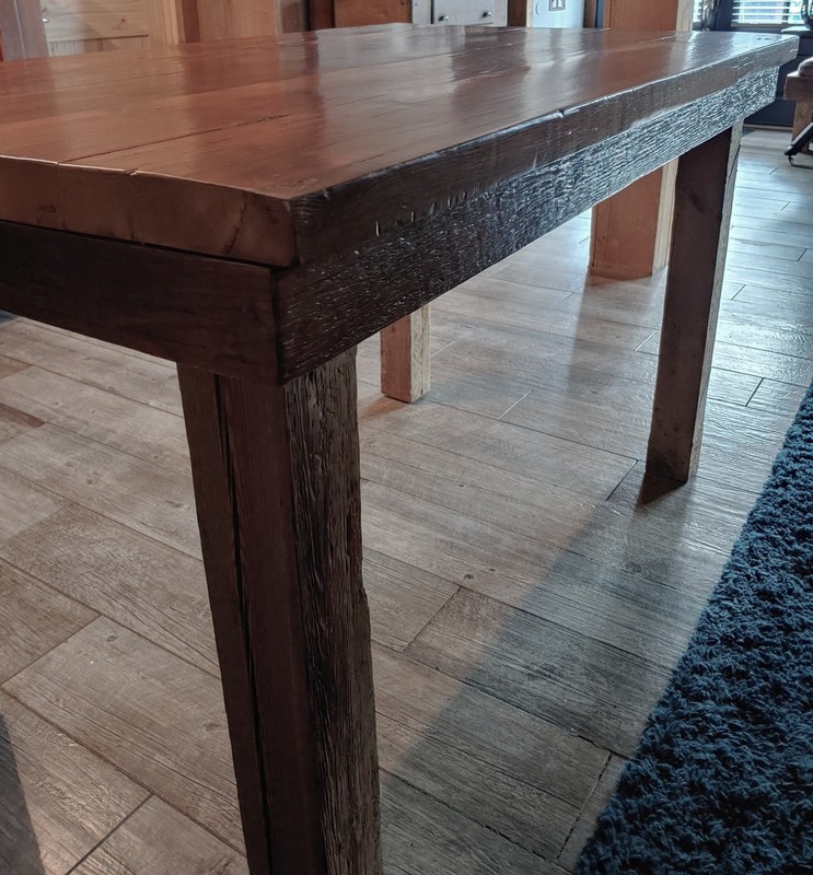 Reclaimed Barnwood Table 60"L x 36"x 36" Wood 100+yr Old Rustic Farmhouse table gallery