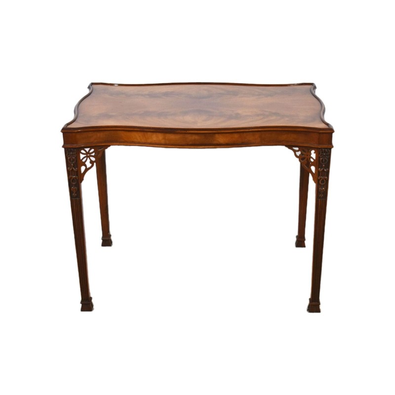 Baker Stately Homes Collection Flame Mahogany Carved Marlborough Tea Table