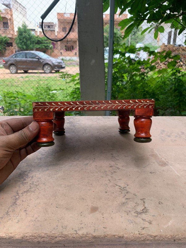 Indian Hand Carved Chowki Antique Design Table Decorative Handmade Low Table gallery