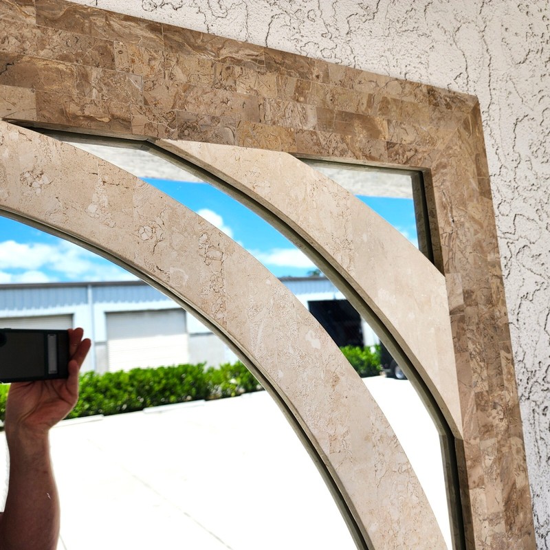 Maitland Smith Sculptural Console Table & Mirror Tessellated Stone Post Modern gallery