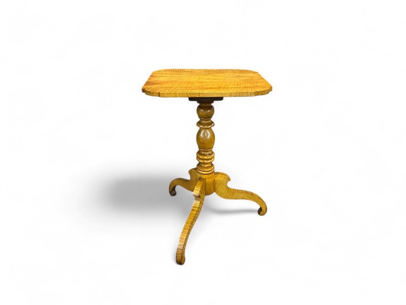 19th Century Tiger Maple Candle Stand