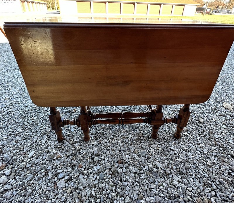 Vintage Spindle Gateleg Table W/ Drop Side & Hidden Butterfly Center Leaf gallery