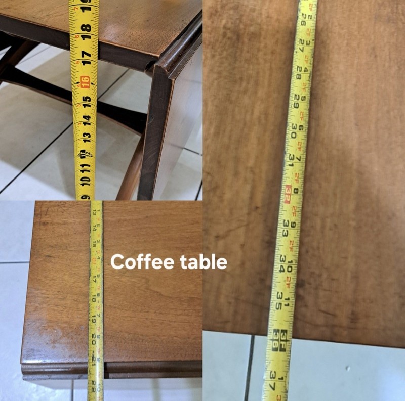 MCM Adjustable Elevator Table Coffee to Dining Solid Wood Drop Leaf X‑Frame Base gallery