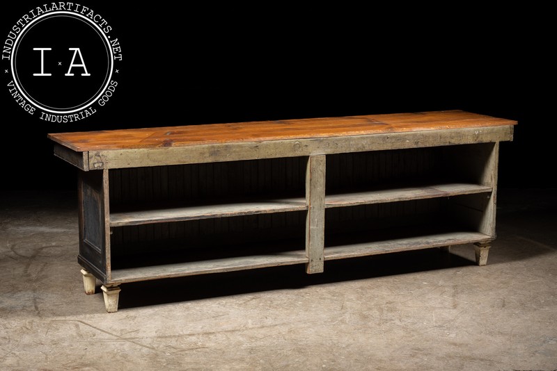Early 20th Century Butcher's Counter With Milk Glass Panels gallery