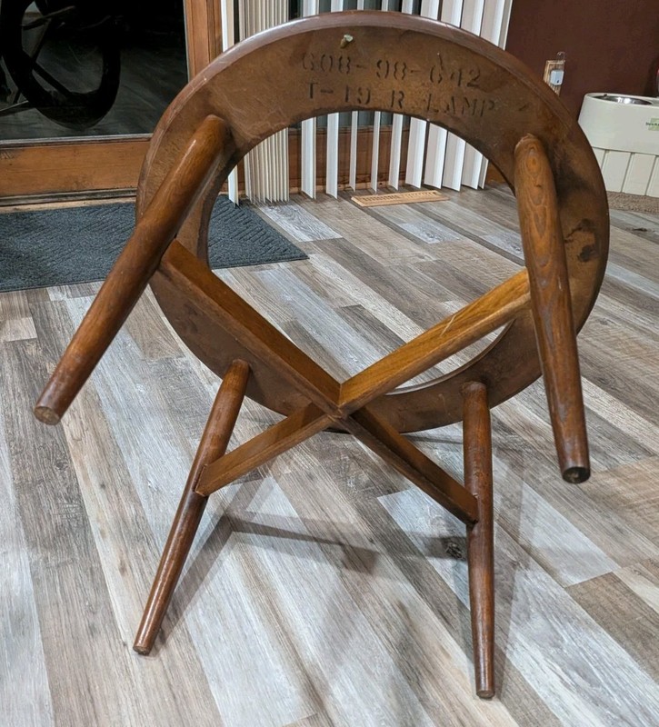1960s Lane Silhouette Design Mid-Century Modern Round Walnut Glass Side Table gallery