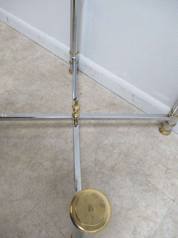 Vintage French Regency Chrome Brass Coffee Table Base gallery