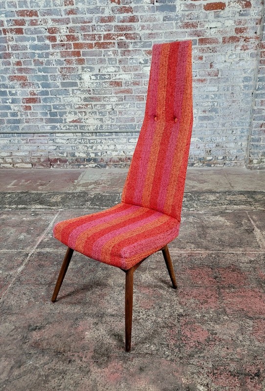 Adrian Pearsell 1960s Midcentury High Back Chairs w/original fabric-Set of 4 gallery