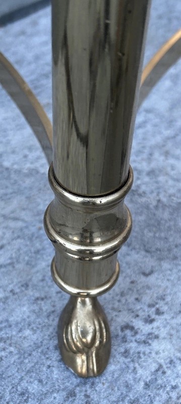 Vintage Labarge Hollywood Regency Brass Side Table With Hooved Feet, 1960s/70s gallery