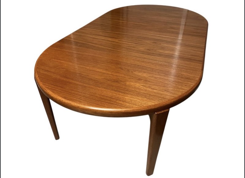 Mid Century Modern Vintage Danish Teak Round Oval Extendable Dining Table gallery