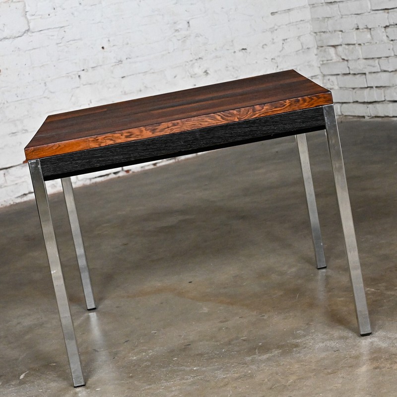 MCM Founders Furniture Side Table Chrome Ebony Rosewood CDP#47133 David Parmelee gallery