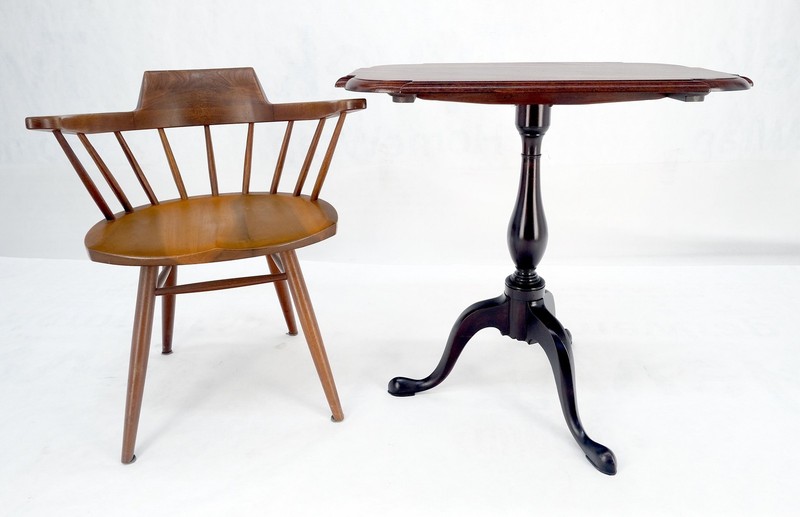 19th Century Tilt Top Inlayed Mahogany Center Breakfast Tripod Table MITN gallery