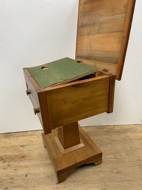ANTIQUE AMERICAN FEDERAL Empire WORK TABLE LIFT TOP WRITING DESK fitted interior gallery