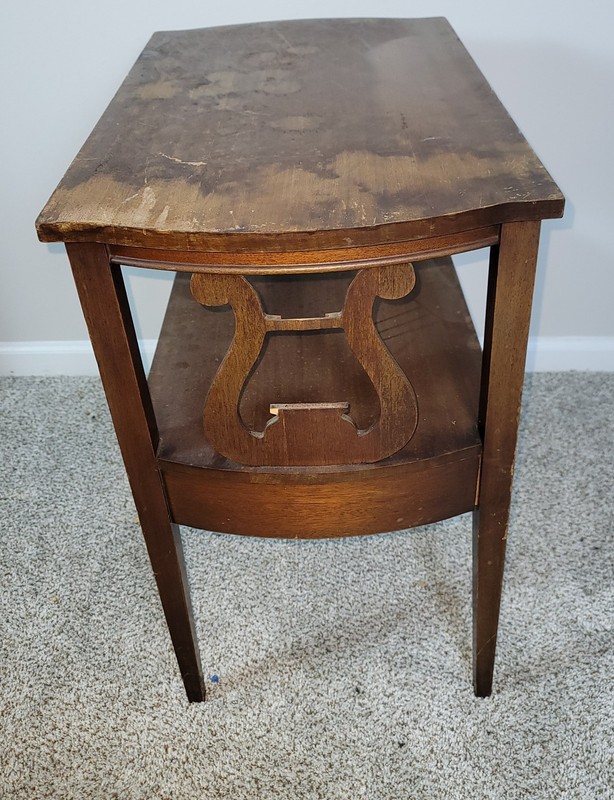 Vintage Mahogany Harp End Table gallery