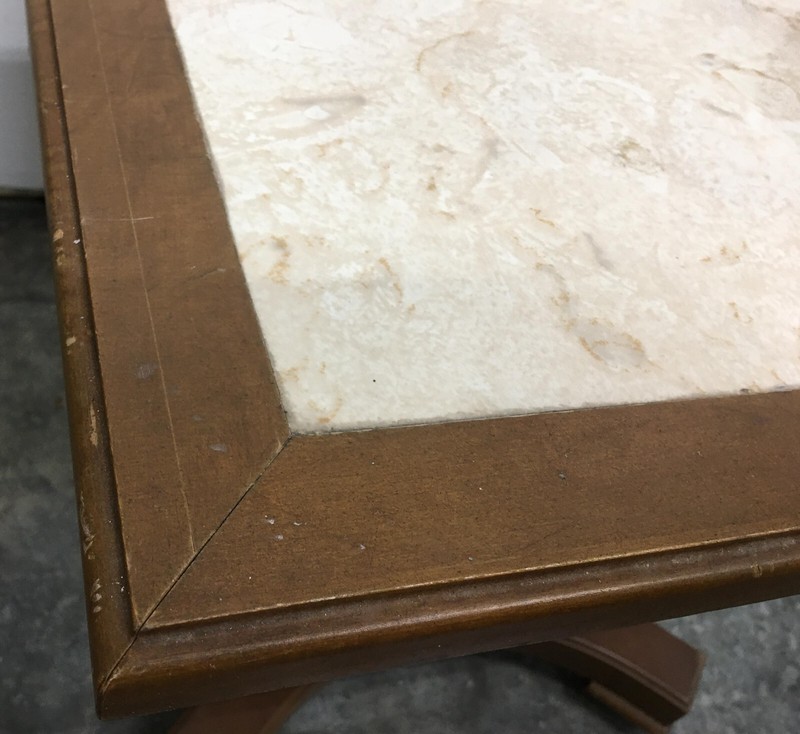 Mid Century Modern Faux Marble Top Mersman Side Table end square vintage gallery