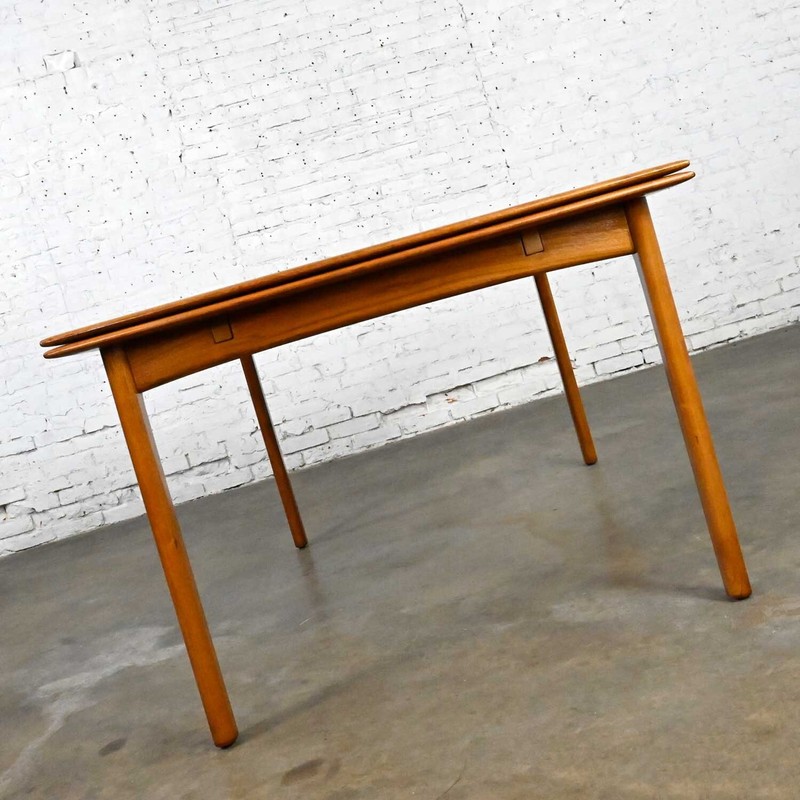 Dux Scandinavian Modern Teak Draw Leaf Extending Dining Table by Folke Ohlsson gallery