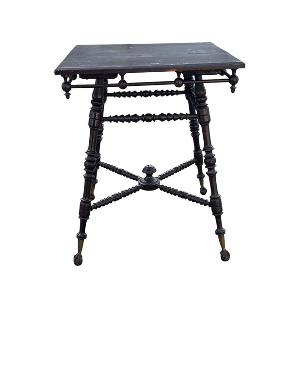 Antique Victorian Parlor table Ny claw foot 1890 Merklen stick ball gallery