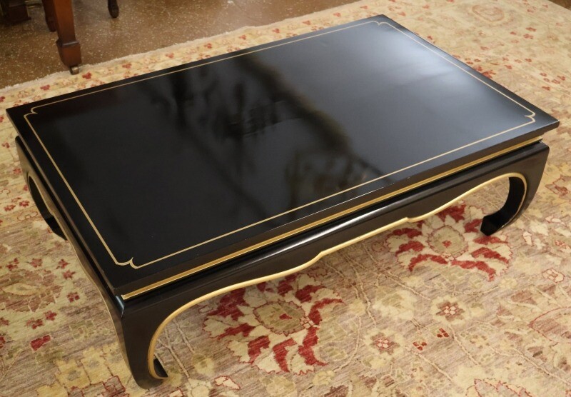 Kindel Furniture Yumi II Chinese Style Black and Gold Cocktail Coffee Table gallery