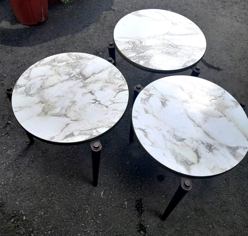 Mid Century Modern Faux Marble Stacking Tables gallery