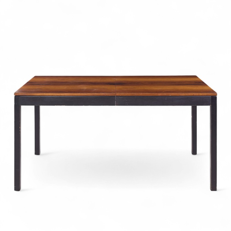 Milo Baughman for Directional Rosewood, Walnut, Ash Dining Table with 2 Leaves gallery