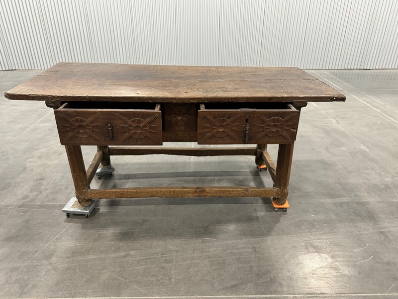 Antique Refectory Table Spanish Circa 1650
